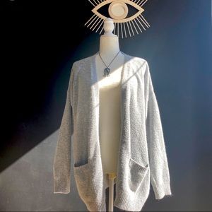 Cozy Grey Open Cardigan / Sweater